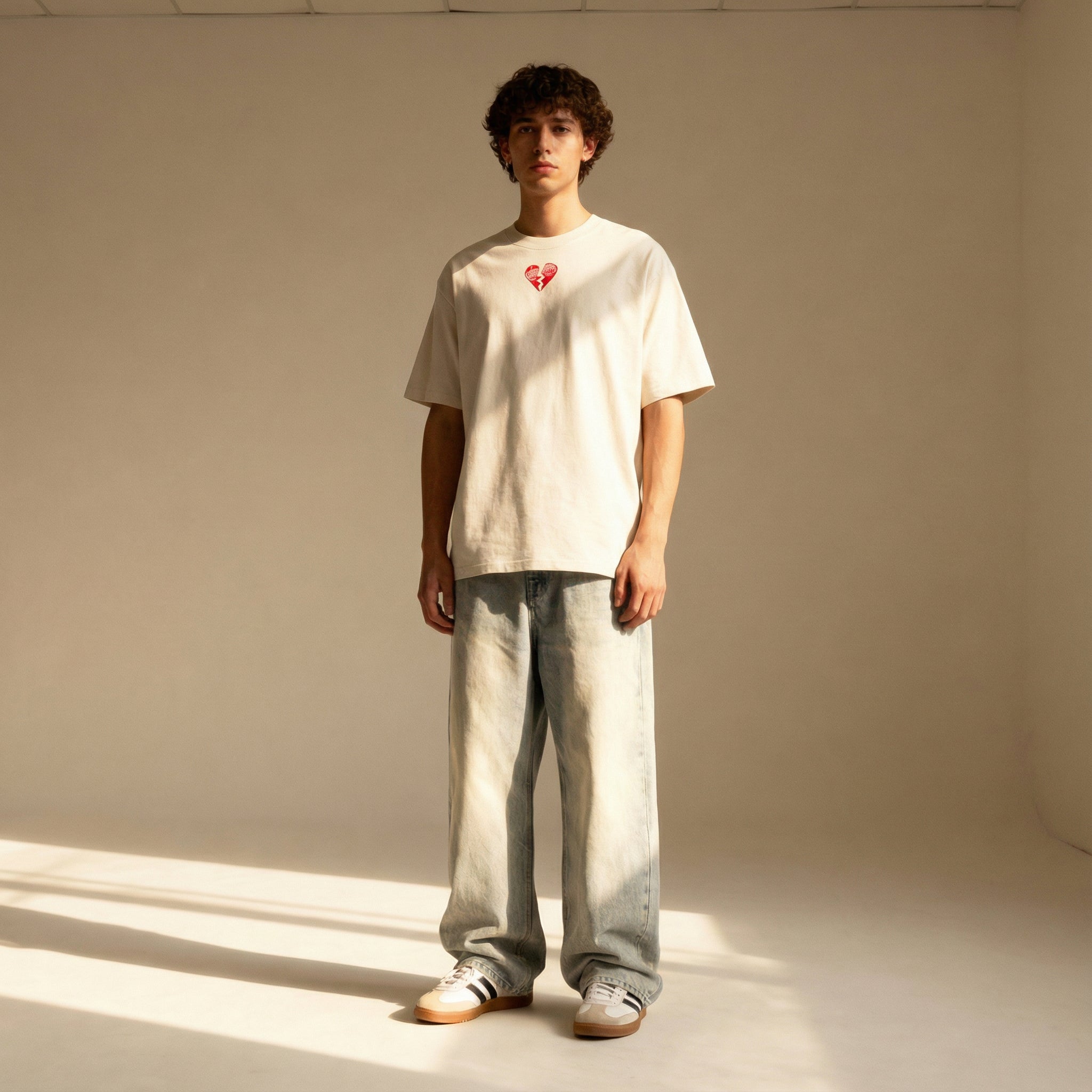 Bone Boxy Oversized Tee