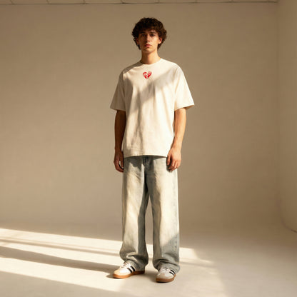 Bone Boxy Oversized Tee