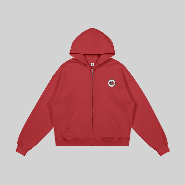 Red Premium Zip Hoodie
