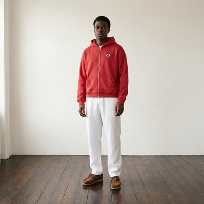 Red Premium Zip Hoodie